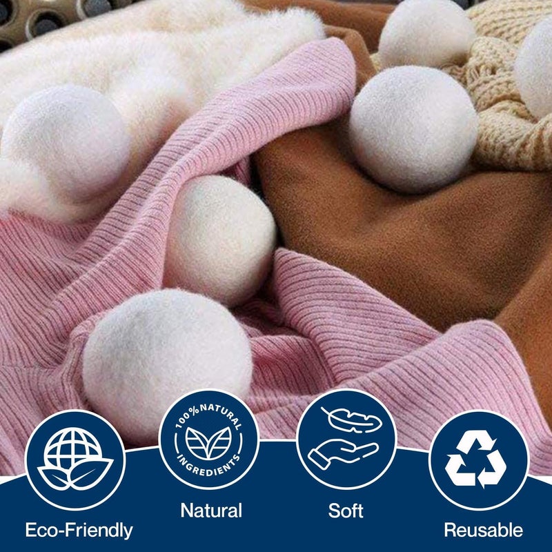 Premium XL Wool Dryer Balls 6-Pack | 100% Organic New Zealand Wool, Handcrafted, Reusable for 1,000+ Loads | Eco-Friendly Fabric Softener, Wrinkle & Static Reduction, Faster Drying - Image 5